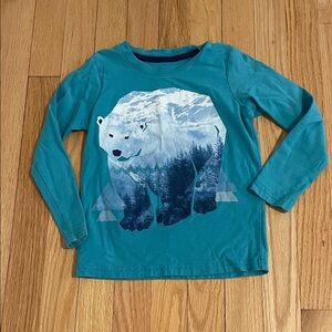 Tea Collection Teal Long-Sleeve Polar Bear Graphic Tee